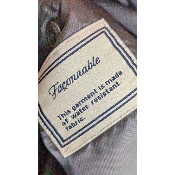 Faconnable Women Black Button-Up Long Sleeve Water Resistant Jacket Size Large - Picture 11 of 13